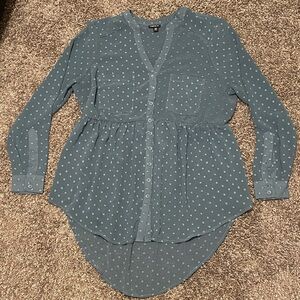 Torrid blue/grey sheer blouse womens size 00